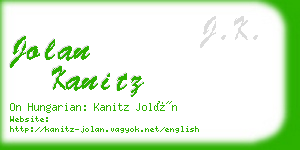 jolan kanitz business card